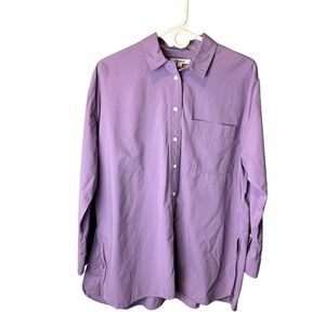 Madewell Purple Oversized Boyfriend Button Down Shirt